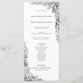 Weiße und schwarze Grünpflanzen Hochzeitsflat Programm (Vorderseite)