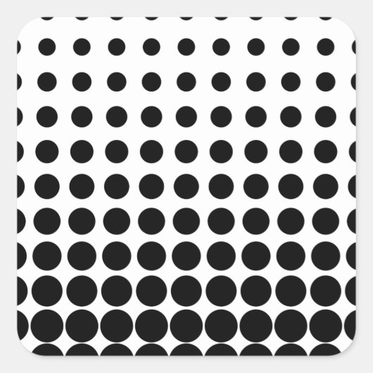 Weiße und schwarze Halftone-Punkte Quadratischer Aufkleber (Vorderseite)