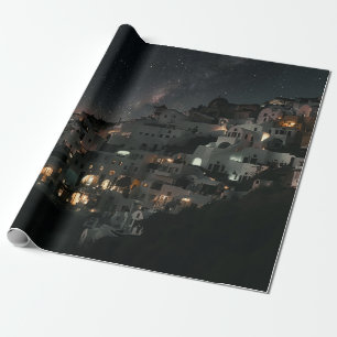 WEISSE UND SCHWARZE HÄUSER IN DER NÄHE DES WASSERK GESCHENKPAPIER