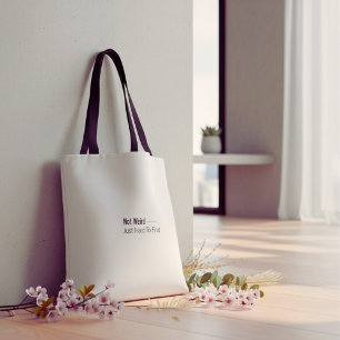 Weiße und schwarze humorvolle lustige Typografie-Z Tasche