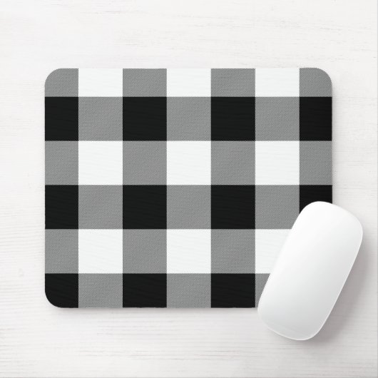 Weiße und schwarze Karo-Mausunterlage Mousepad (Mit Mouse)