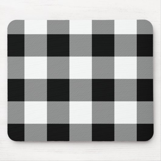 Weiße und schwarze Karo-Mausunterlage Mousepad (Vorne)