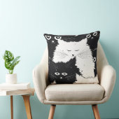 Weiße und schwarze Kätzchen Kissen Kissen Kissen (Stuhl )