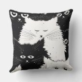 Weiße und schwarze Kätzchen Kissen Kissen Kissen (Rückseite)