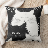 Weiße und schwarze Kätzchen Kissen Kissen Kissen (Decke)