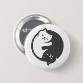 Weiße und schwarze Katze Yin-Yang - Wählen Sie die Button (Vorne & Hinten)