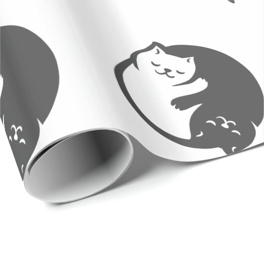 Weiße und schwarze Katze Yin-Yang - Wählen Sie die Geschenkpapier (Rolleneckpunkt)