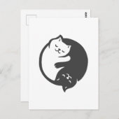 Weiße und schwarze Katze Yin-Yang - Wählen Sie die Postkarte (Vorne/Hinten)