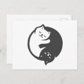Weiße und schwarze Katze Yin-Yang - Wählen Sie die Postkarte (Vorne/Hinten)