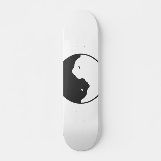 Weiße und schwarze Katzenharmonie - Rückenfarbe Skateboard (Vorne)