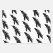 Weiße und schwarze Kiefernzweige Geschenkpapier Set (Vorderseite 2)