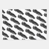 Weiße und schwarze Kiefernzweige Geschenkpapier Set (Vorderseite)