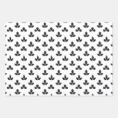 Weiße und schwarze Klee Geschenkpapier Set (Vorderseite)