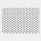 Weiße und schwarze Klee Geschenkpapier Set (Vorderseite 3)