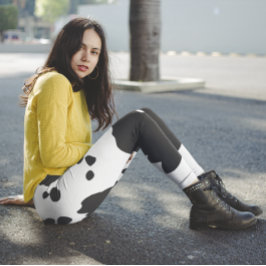 Weiße und schwarze Kuhherde Leggings