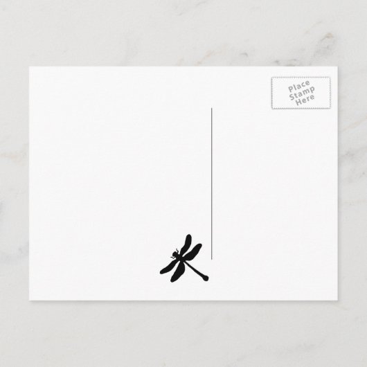 Weiße und schwarze Libelle Save the Date Ankündigungspostkarte (Rückseite)