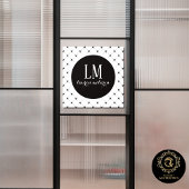 Weiße und schwarze Monogrammschleife Fensteraufkleber