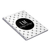 Weiße und schwarze Monogrammschleife Notizblock (Rechte Seite)