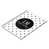 Weiße und schwarze Monogrammschleife Notizblock (Linke Seite)