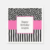 Weiße und schwarze Muster mit rosa Serviette (Vorderseite)