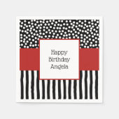 Weiße und schwarze Muster mit Rot Serviette (Vorderseite)