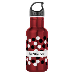 Weiße und schwarze Polka Dot Wiederverwendbare Fla Trinkflasche