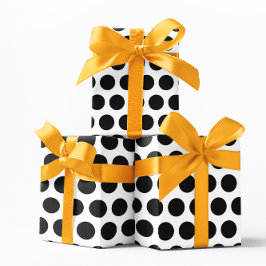 Weiße und schwarze Polka-Punkte Geschenkpapier