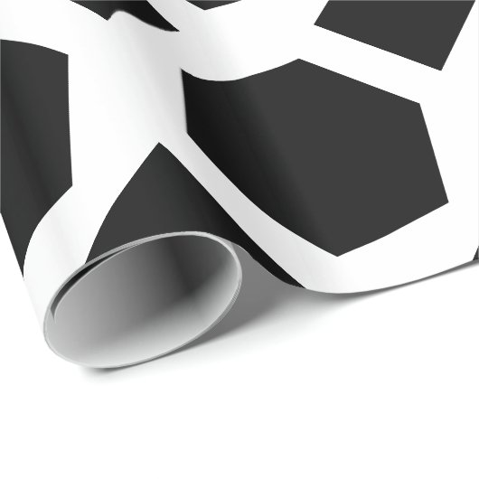 Weiße und schwarze Polygone Geschenkpapier (Rolleneckpunkt)