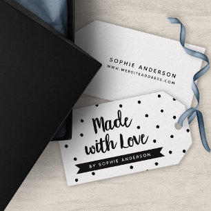 Weiße und schwarze Punkte aus Liebe Geschenkanhänger