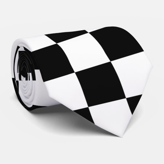 Weiße und schwarze Quadrate Krawatte (Gerollt)