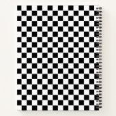 Weiße und schwarze quadratische Box Stilvolles Mus Notizblock (Rückseite)