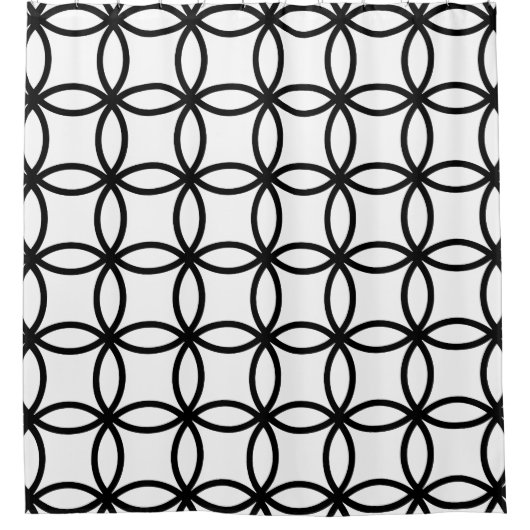 Weiße und schwarze Ringe Duschvorhang (Vorderseite)