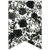 Weiße und schwarze Rosen-gotische Hochzeits-Flagge Wimpelkette (Zweite Fahne)