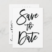 Weiße und schwarze Save the Date Postkarten (Vorne/Hinten)