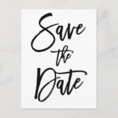 Weiße und schwarze Save the Date Postkarten (Vorderseite)