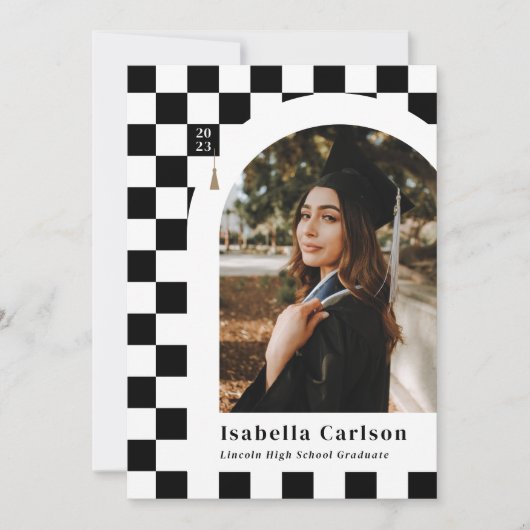 Weiße und schwarze Schachbretter Arsch Ankündigung (Vorderseite)