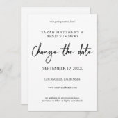 Weiße und schwarze Schrift Ändern Sie das Datum -  Einladung (Vorne/Hinten)