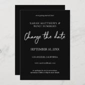 Weiße und schwarze Schrift Ändern Sie das Datum - Einladung (Vorne/Hinten)