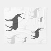 Weiße und schwarze Silhouette Fleecedecke (Vorderseite (Horizontal))