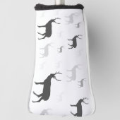 Weiße und schwarze Silhouette Golf Headcover (Rotieren 90)