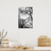 Weiße und schwarze Silhouette Poster (Küche)