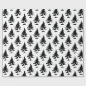 Weiße und schwarze Spruce-Bäume Geschenkpapier (Flach)