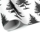 Weiße und schwarze Spruce-Bäume Geschenkpapier (Rolleneckpunkt)