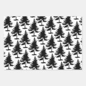 Weiße und schwarze Spruce-Bäume Geschenkpapier Set (Vorderseite 2)