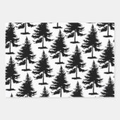 Weiße und schwarze Spruce-Bäume Geschenkpapier Set (Vorderseite)