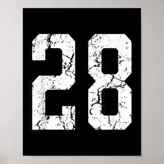 Weiße und schwarze Srts Nummer 28 Jersey Uniform P Poster (Vorne)