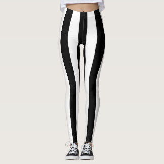 Weiße und schwarze Streifen Leggings