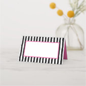Weiße und schwarze Streifen mit rosa Platzkarte (Vorderseite)