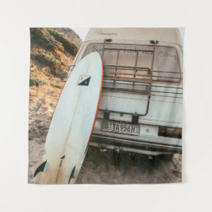 Weiße und schwarze Surfbretter Wandteppich