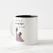 Weiße und schwarze Tasse für die Mutter mit einem  (Vorderseite Links)